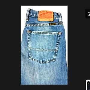 LUCKY MEDIUM WASH SAND BLASTED MEN JEANS